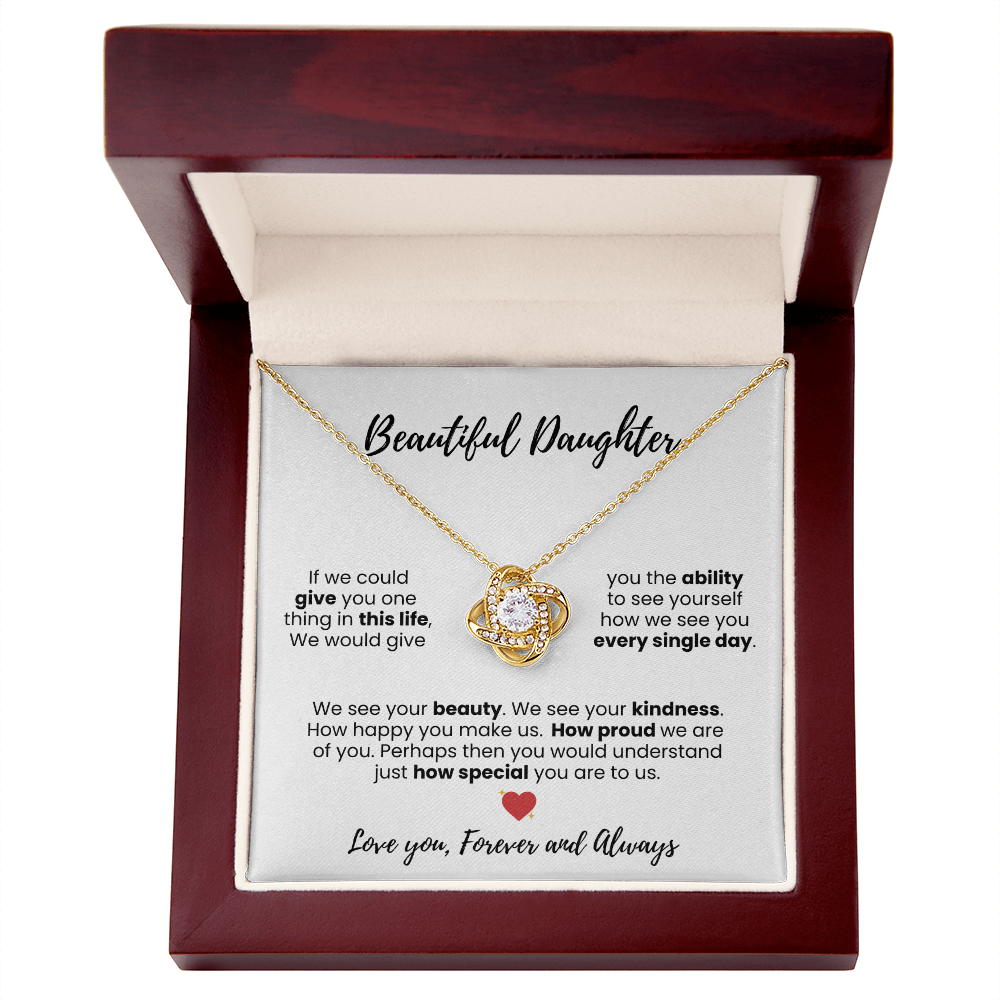Beautiful Daughter Love Knot Necklace - Symbol of Love and Protection
