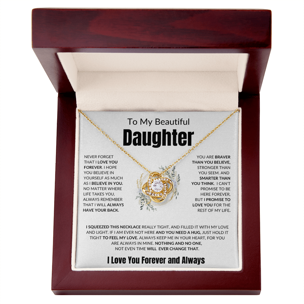 To My Beautiful Daughter | I Love You Forever - Love Knot Necklace