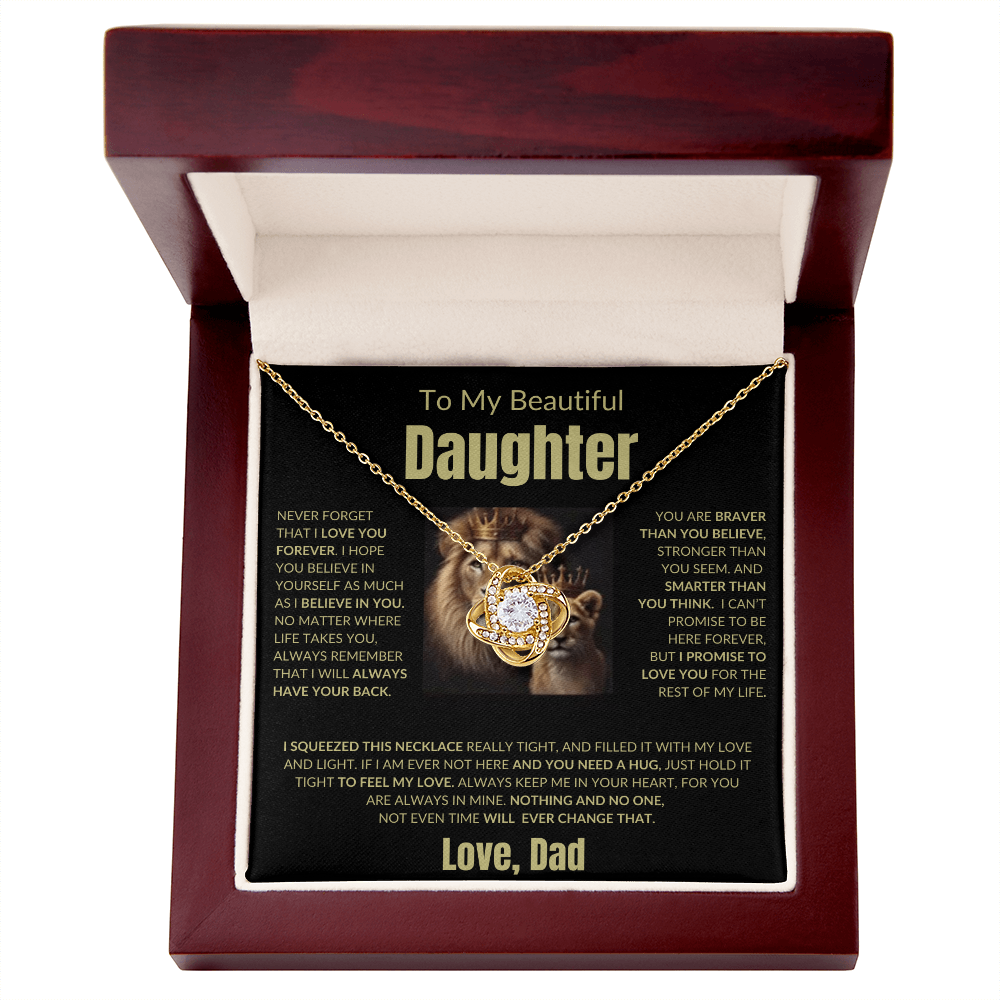 To My Daughter - Love Knot Necklace