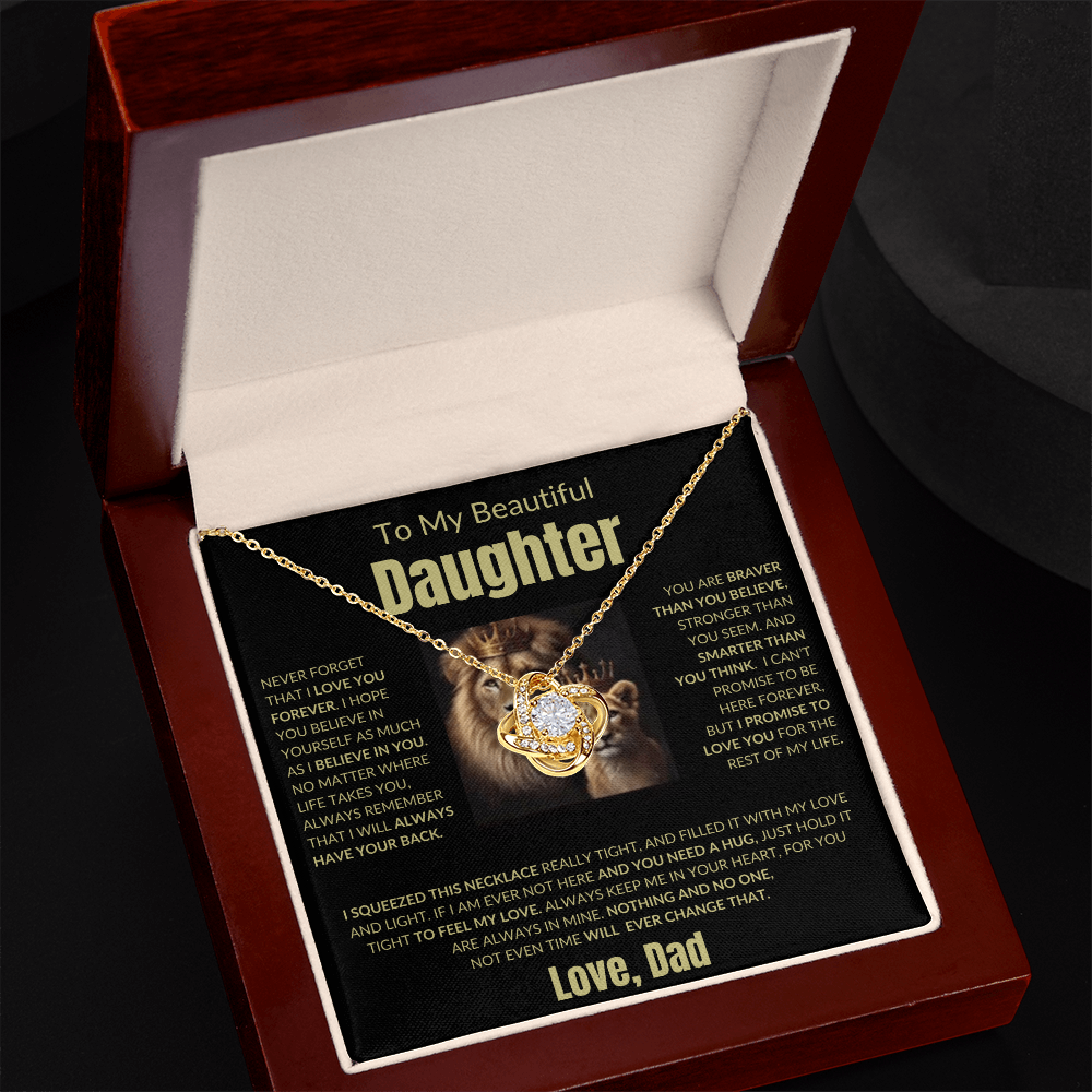 To My Daughter - Love Knot Necklace