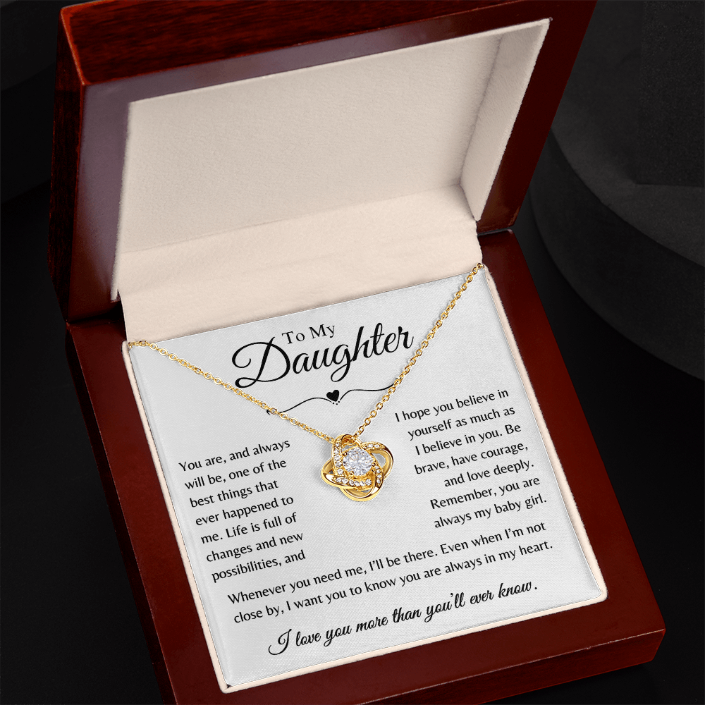 To My Daughter - Whenever You Need Me Love Knot Necklace