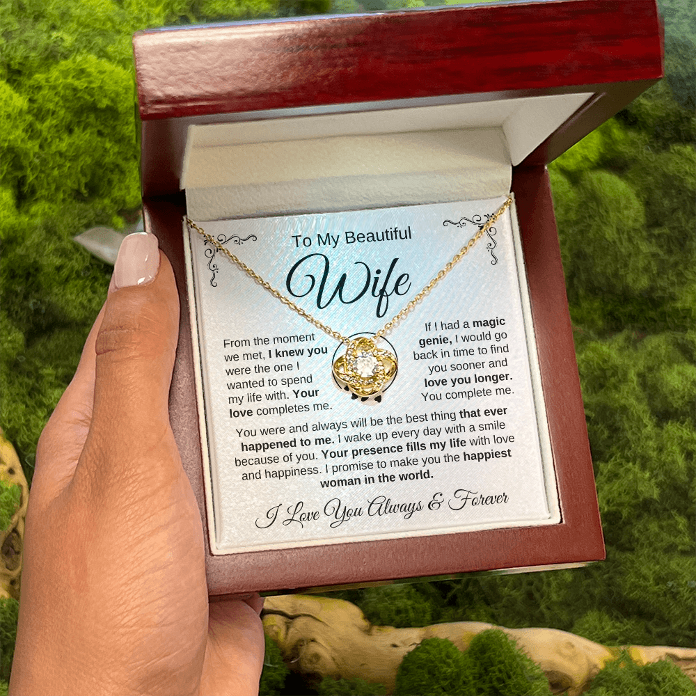 To My Beautiful Wife | You're the Best Thing - Love Knot Necklace