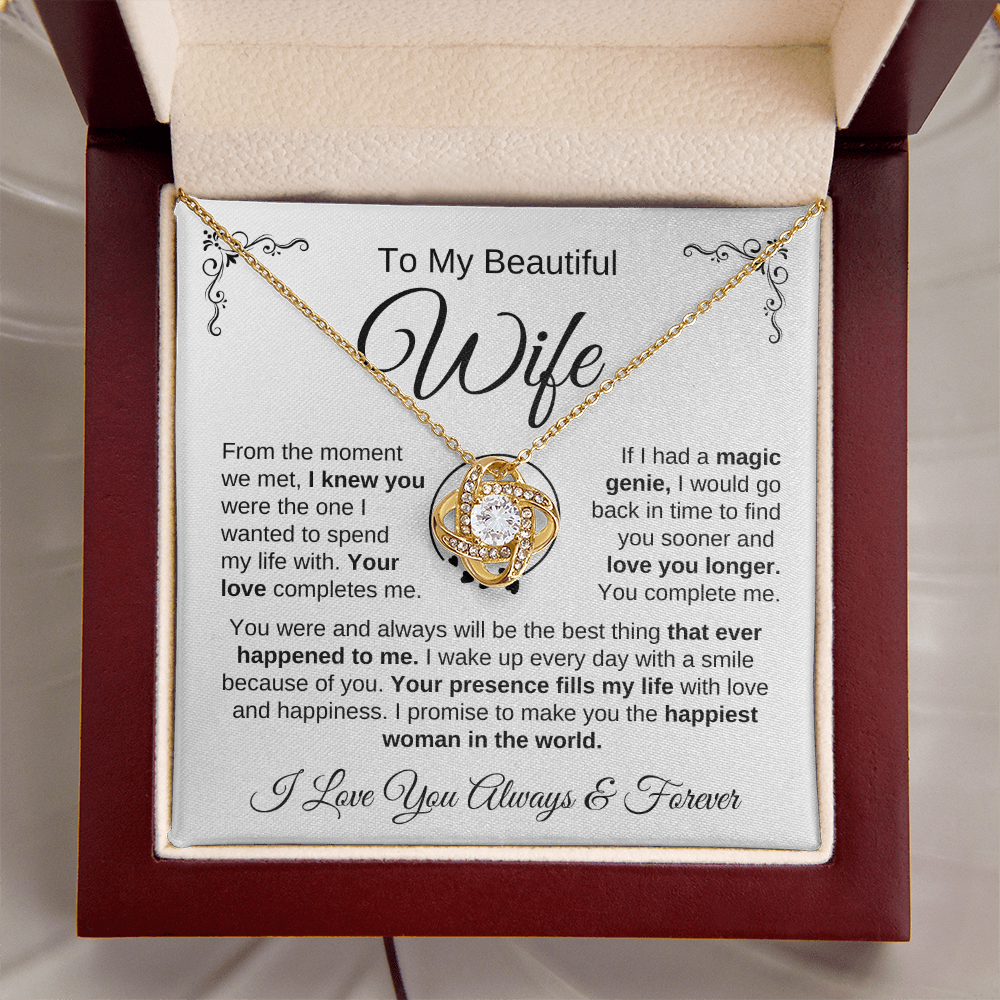 To My Beautiful Wife | You're the Best Thing - Love Knot Necklace