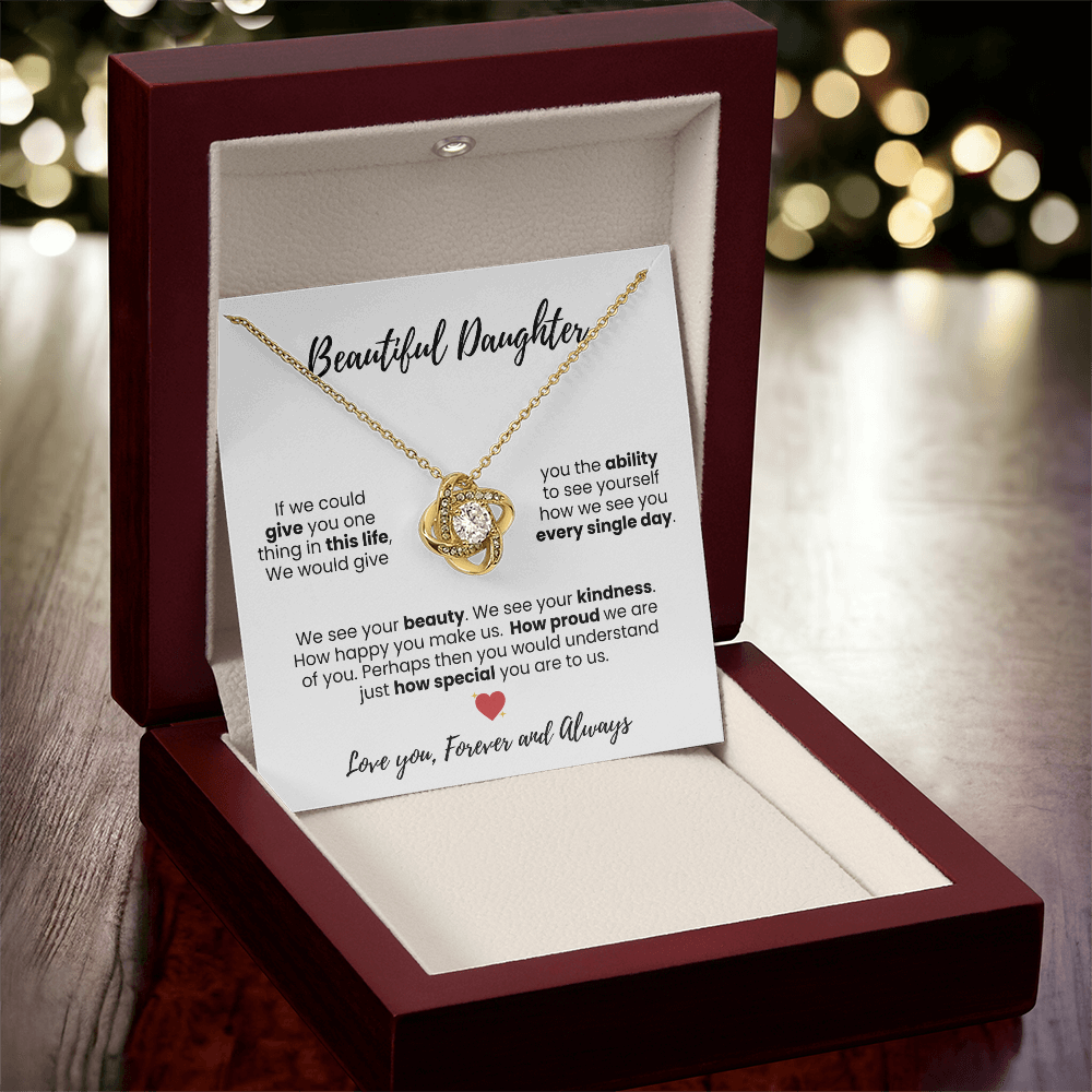 Beautiful Daughter Love Knot Necklace - Symbol of Love and Protection