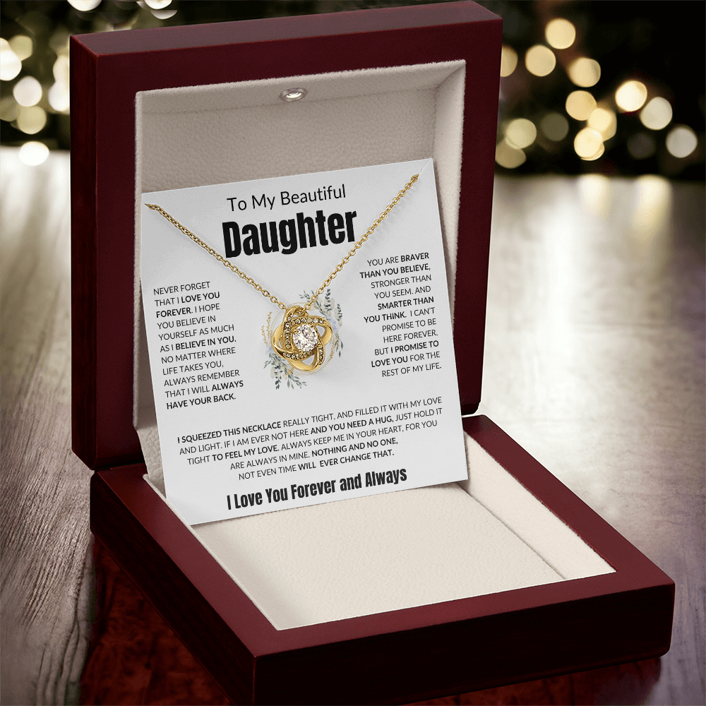 To My Beautiful Daughter | I Love You Forever - Love Knot Necklace