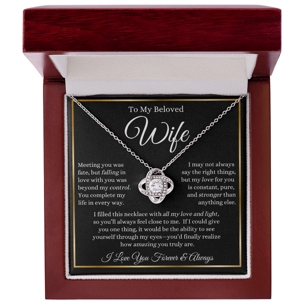 To My Beloved Wife - Love Knot Necklace
