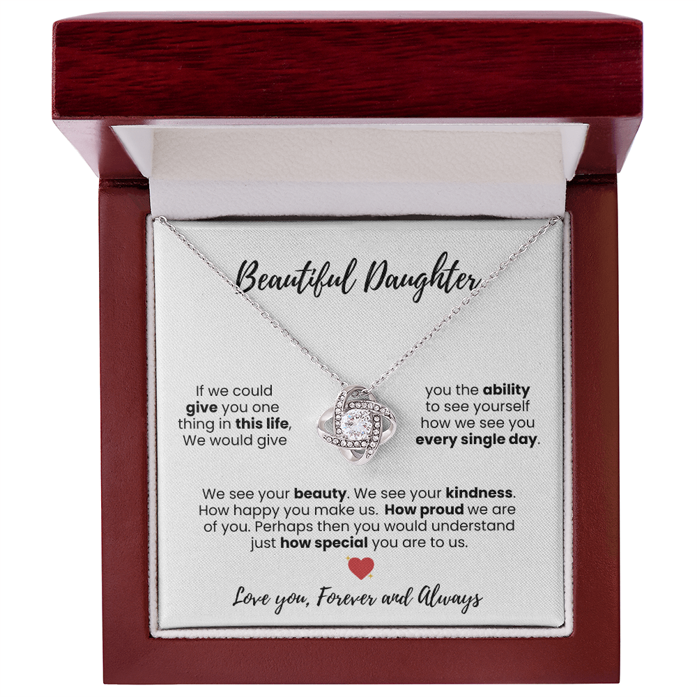 Beautiful Daughter Love Knot Necklace - Symbol of Love and Protection