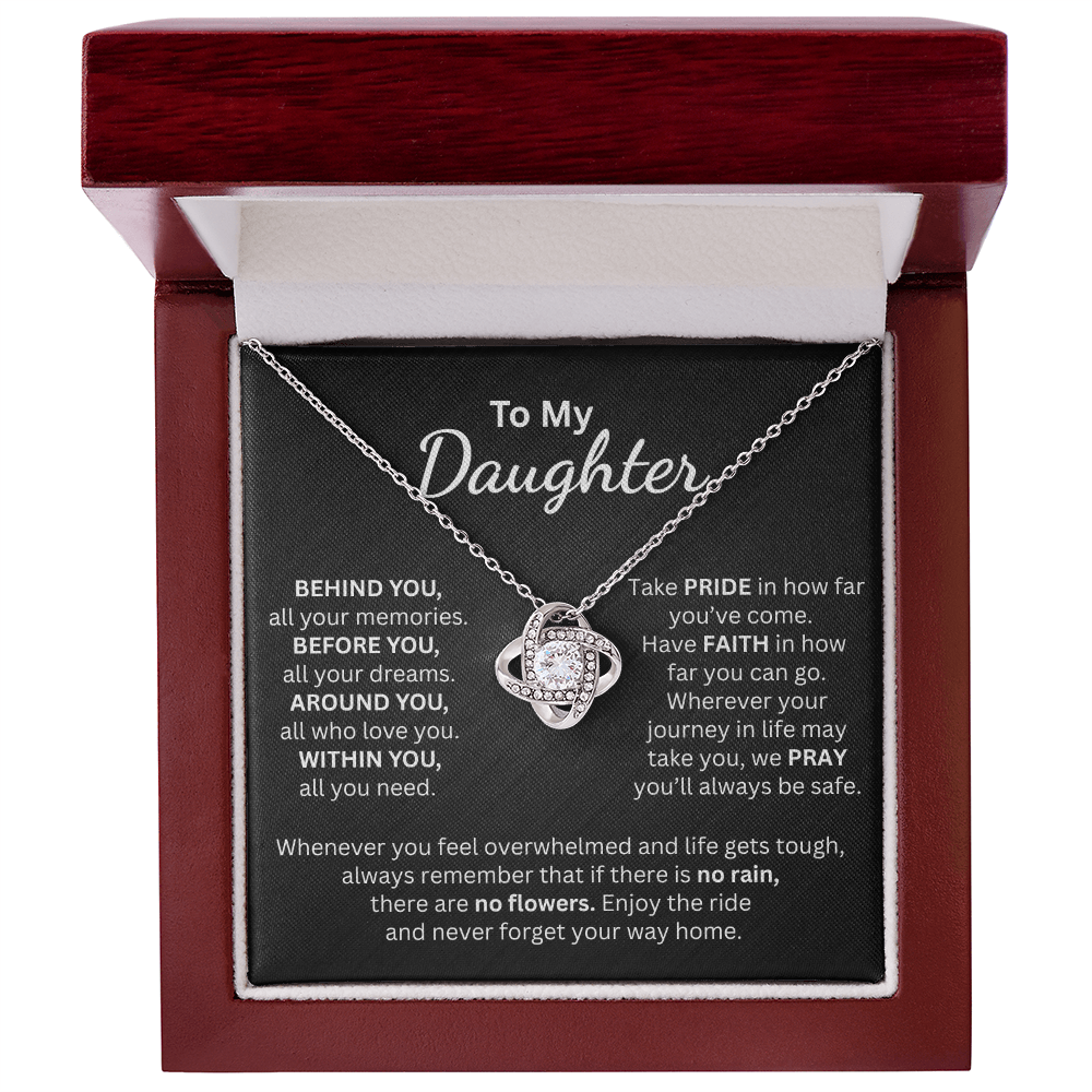 To My Daughter Take Pride in How Far You've Come - Love Knot Necklace