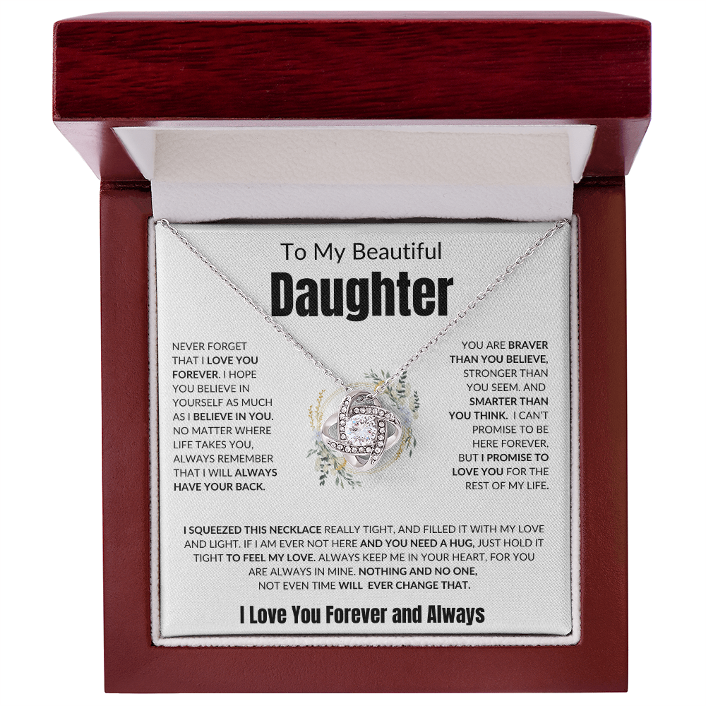 To My Beautiful Daughter | I Love You Forever - Love Knot Necklace