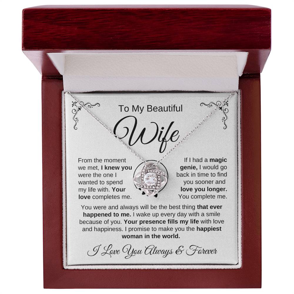 To My Beautiful Wife | You're the Best Thing - Love Knot Necklace