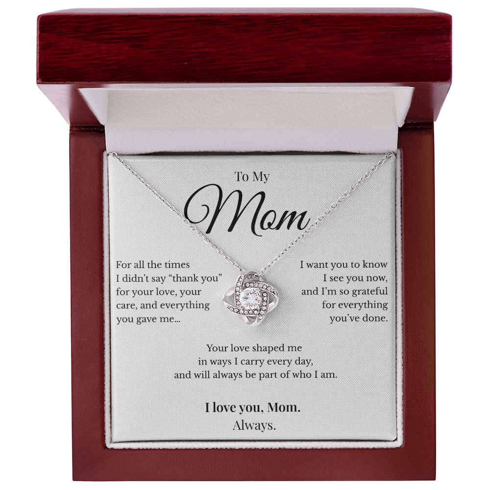 Love Knot Necklace for Mom –  Pendant Gift