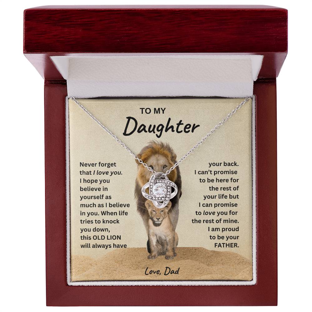 Daughter - I Will Always Have Your Back - Love Knot Necklace