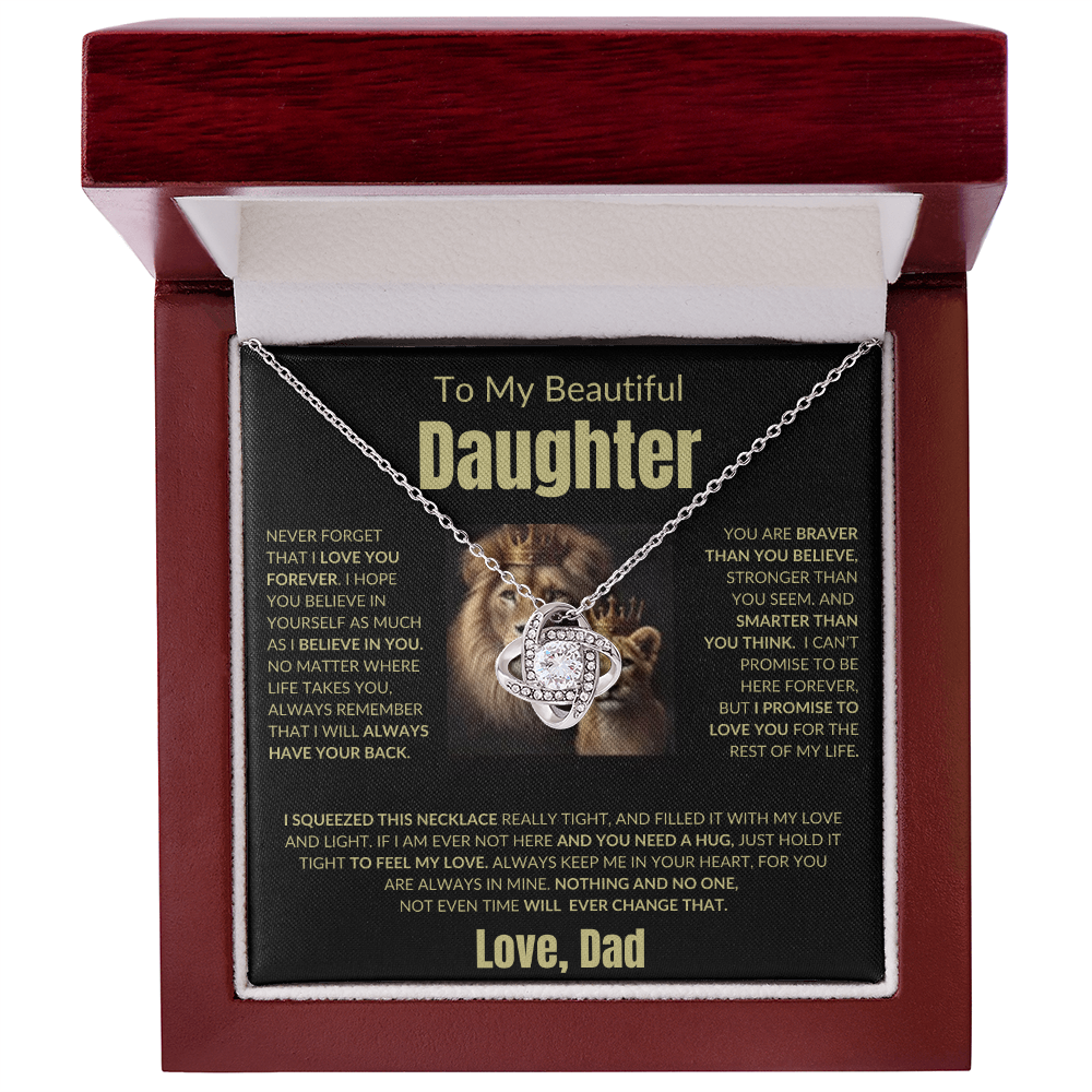 To My Daughter - Love Knot Necklace