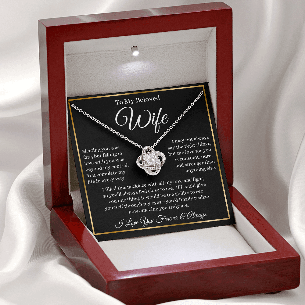To My Beloved Wife - Love Knot Necklace