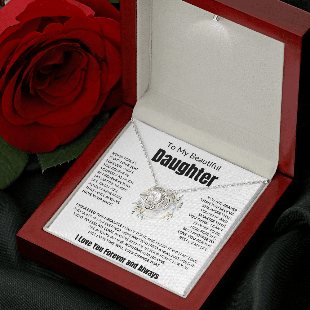 To My Beautiful Daughter | I Love You Forever - Love Knot Necklace