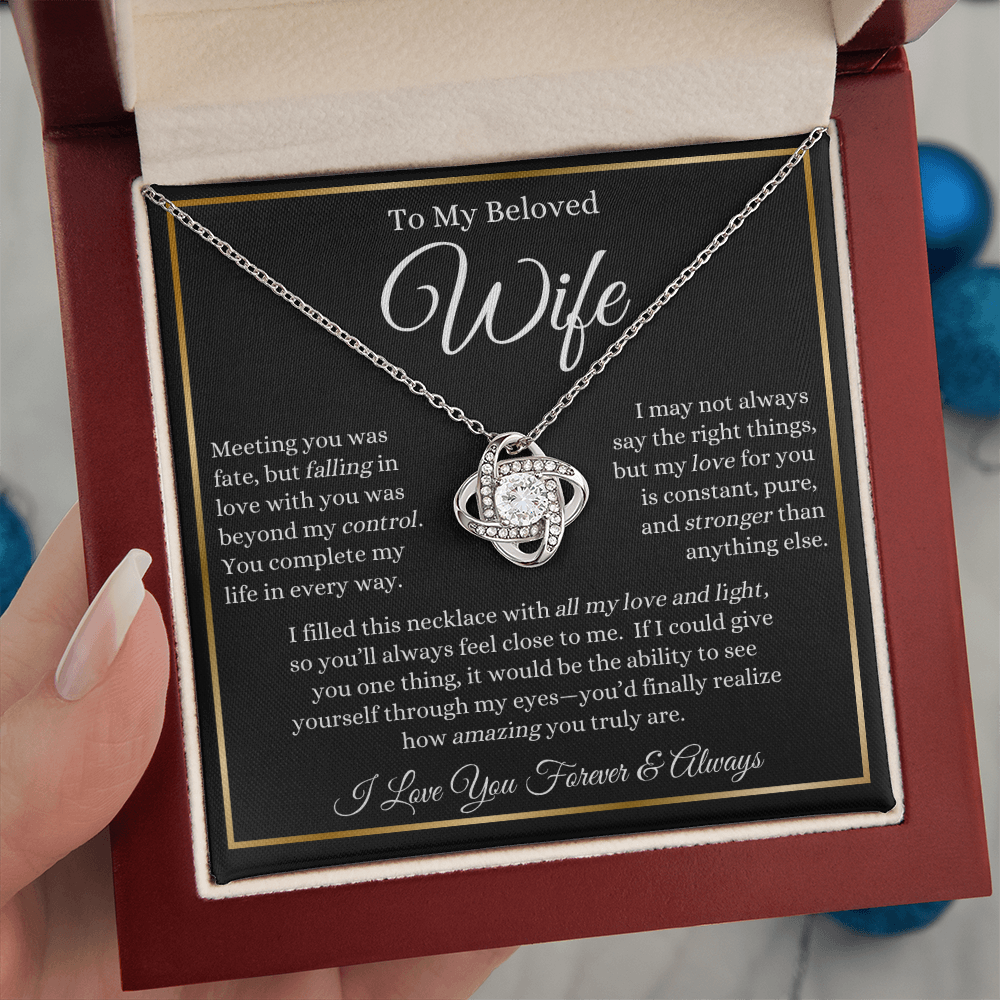 To My Beloved Wife - Love Knot Necklace