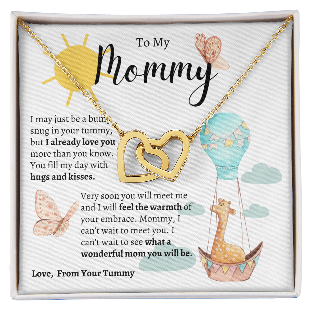 To My Mommy | Baby Shower Gift | Mother's Day - Interlocking Hearts Necklace