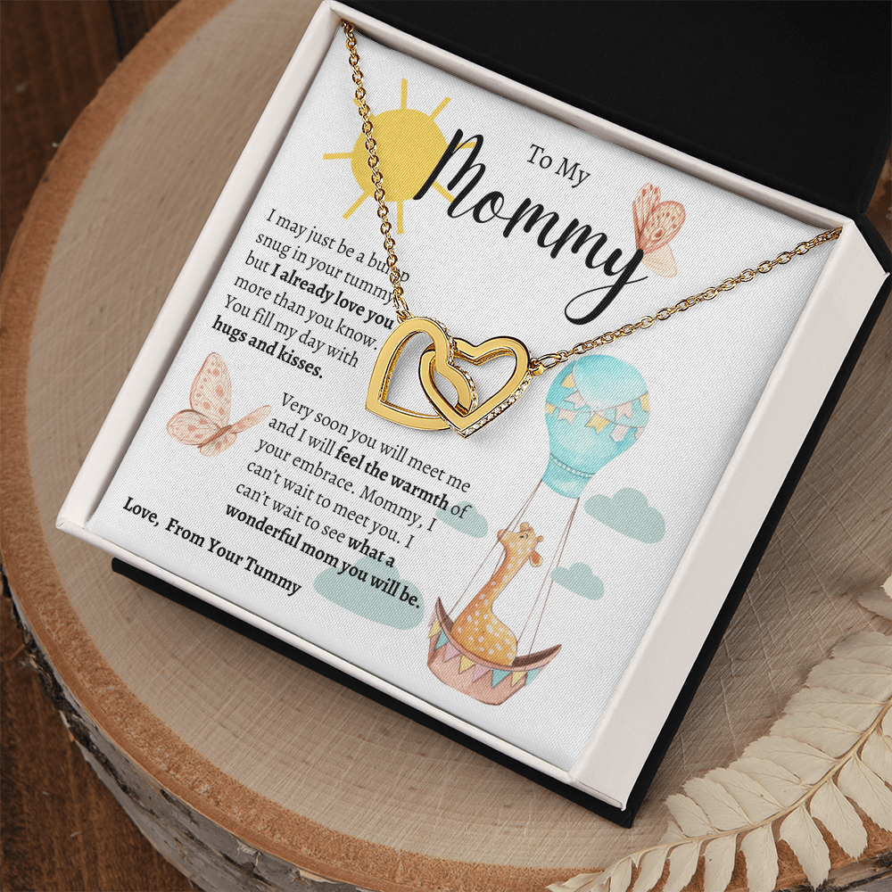 To My Mommy | Baby Shower Gift | Mother's Day - Interlocking Hearts Necklace