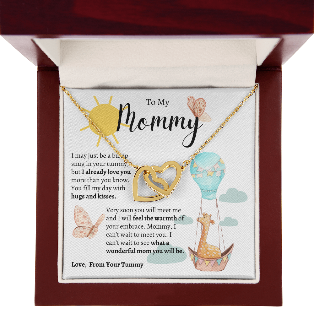 To My Mommy | Baby Shower Gift | Mother's Day - Interlocking Hearts Necklace