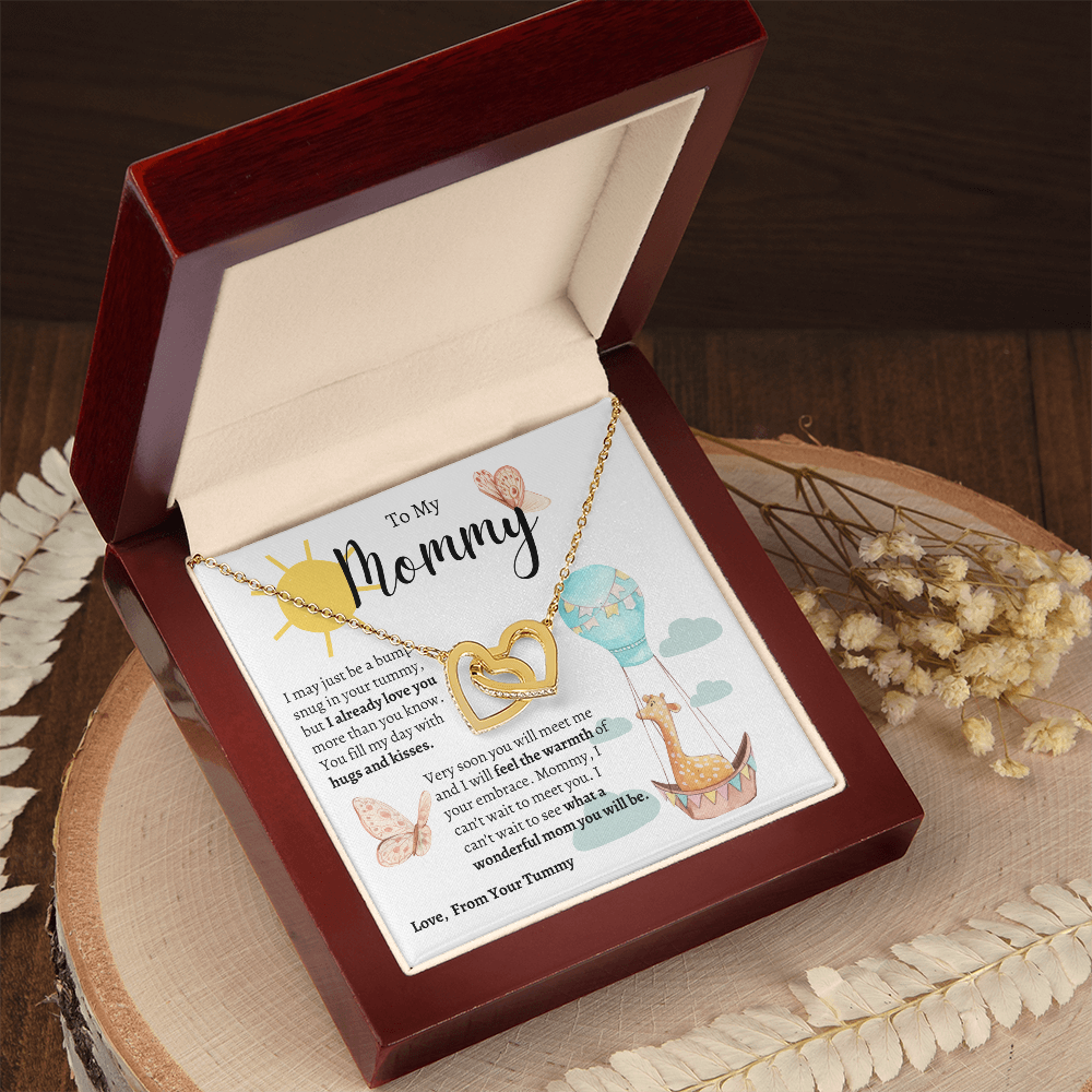 To My Mommy | Baby Shower Gift | Mother's Day - Interlocking Hearts Necklace