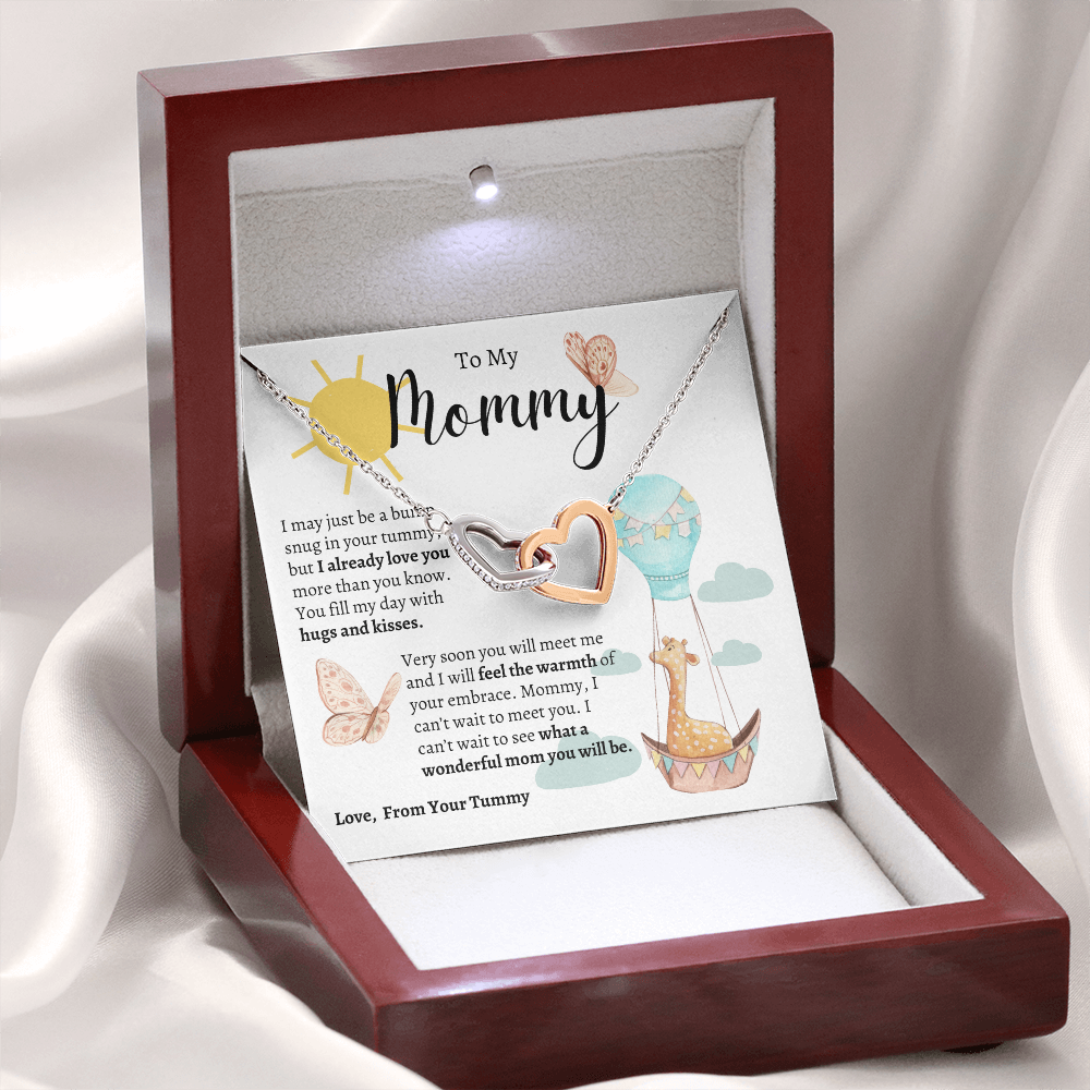 To My Mommy | Baby Shower Gift | Mother's Day - Interlocking Hearts Necklace