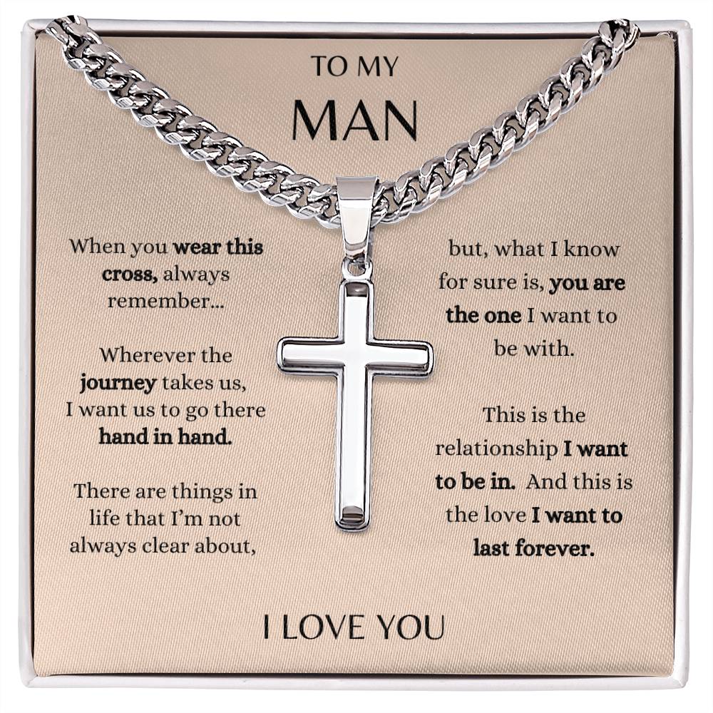 To My Man | You Are the One - Cross Necklace