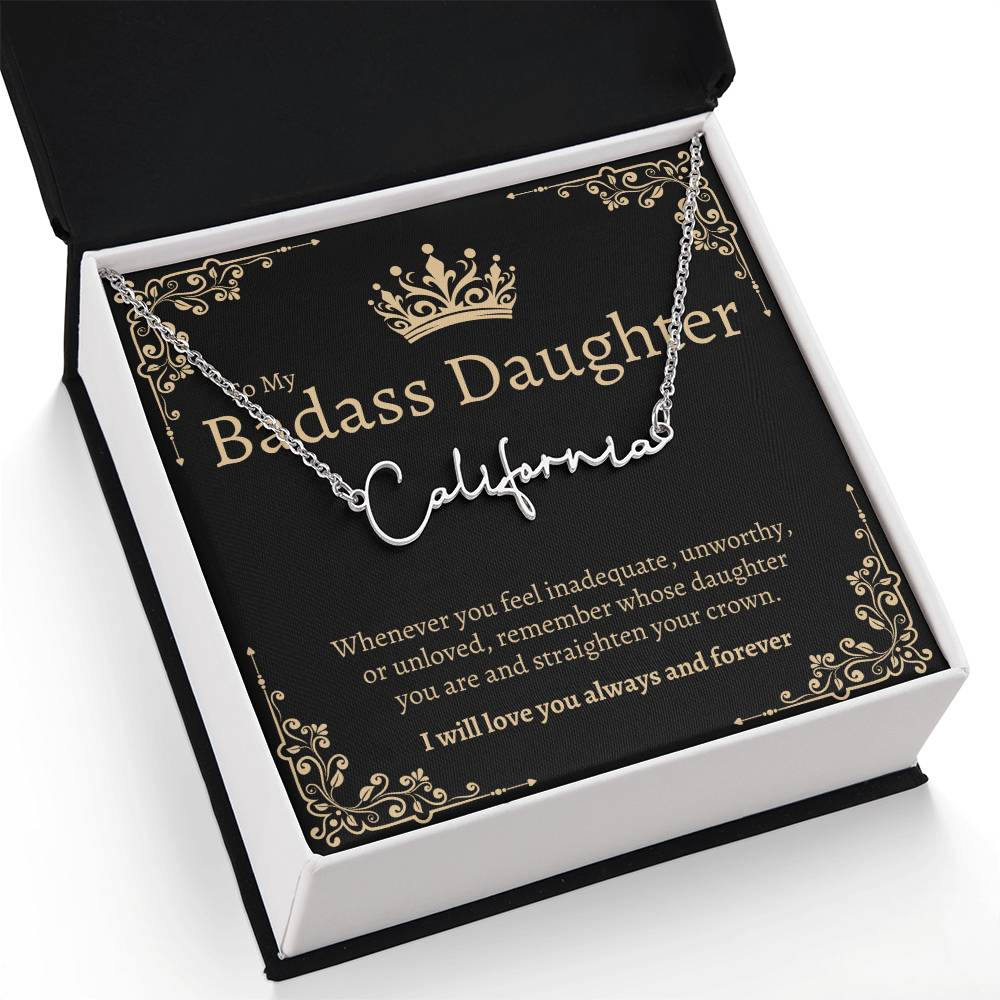 Badass Daughter Name Necklace - GB