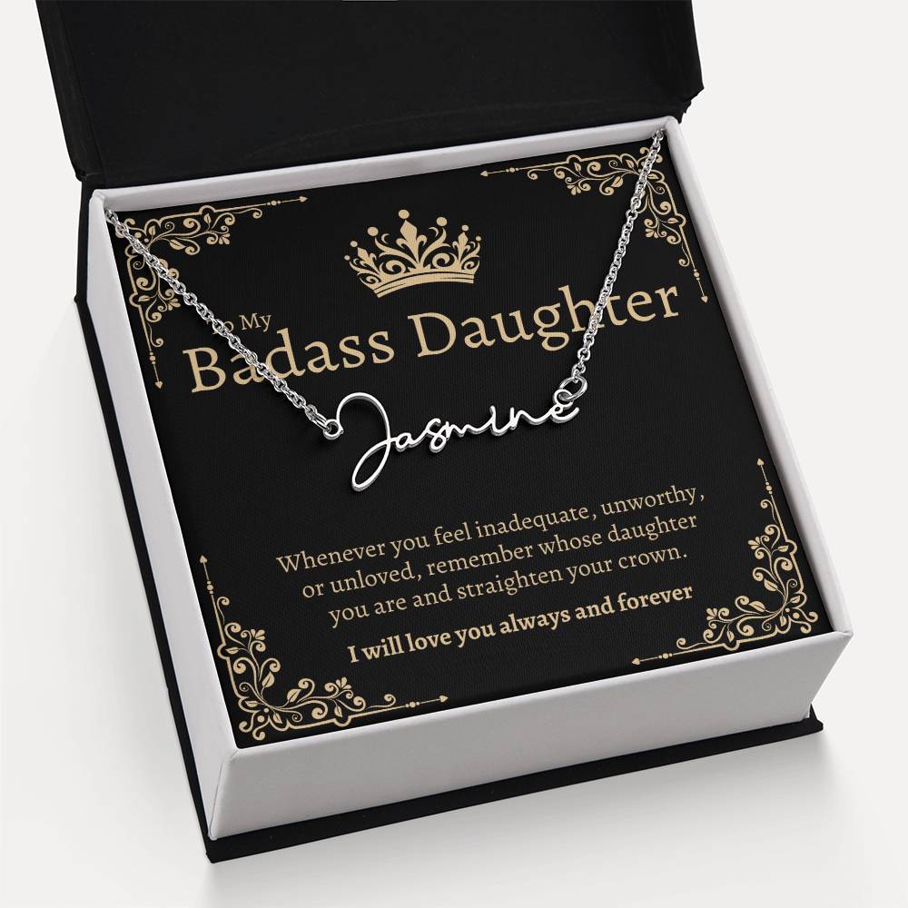 Badass Daughter Name Necklace - GB