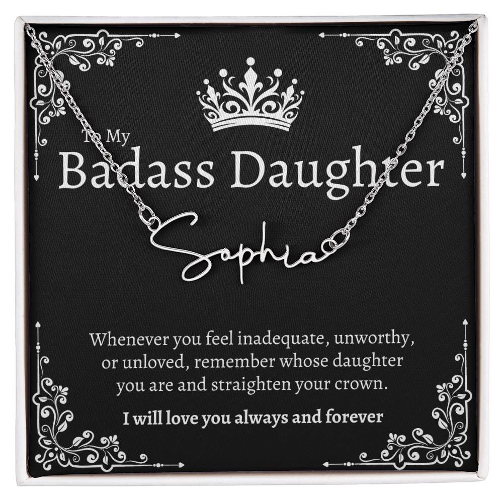 Badass Daughter Name Necklace