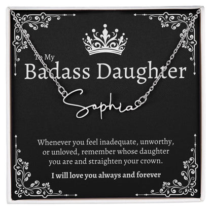 Badass Daughter Name Necklace