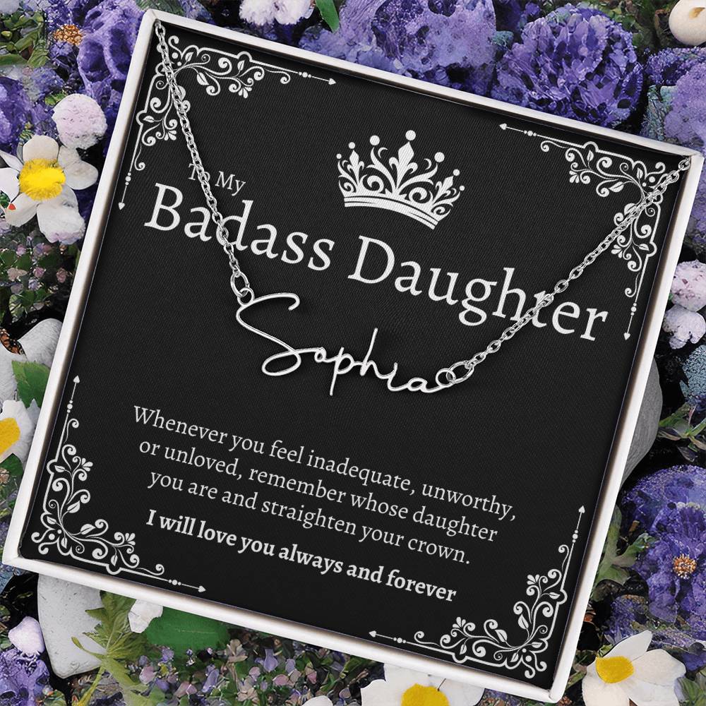 Badass Daughter Name Necklace