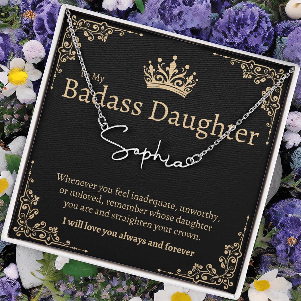 Badass Daughter Name Necklace - GB