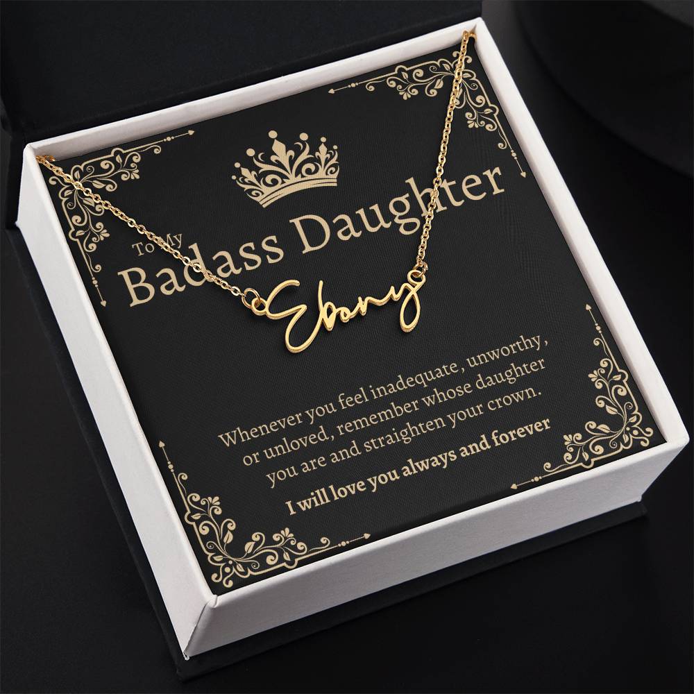 Badass Daughter Name Necklace - GB