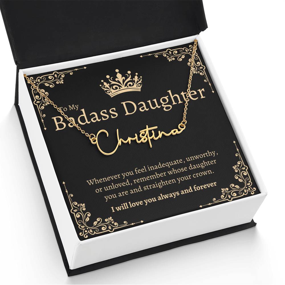 Badass Daughter Name Necklace - GB