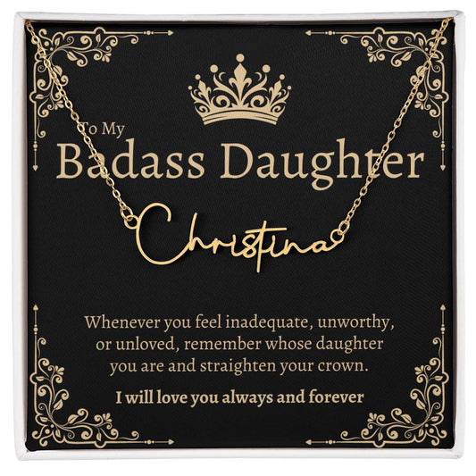 Badass Daughter Name Necklace - GB