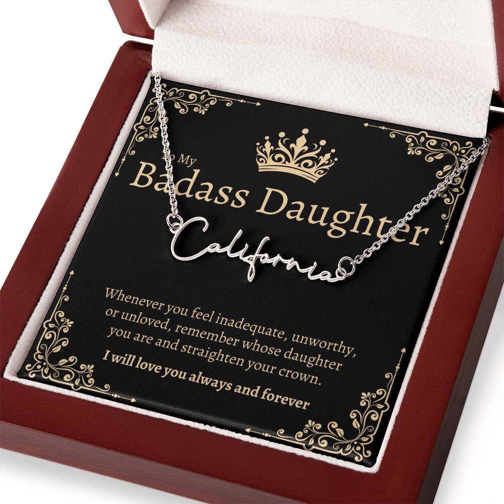 Badass Daughter Name Necklace - GB