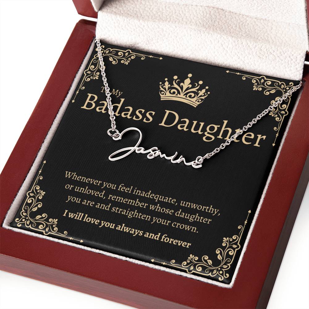 Badass Daughter Name Necklace - GB