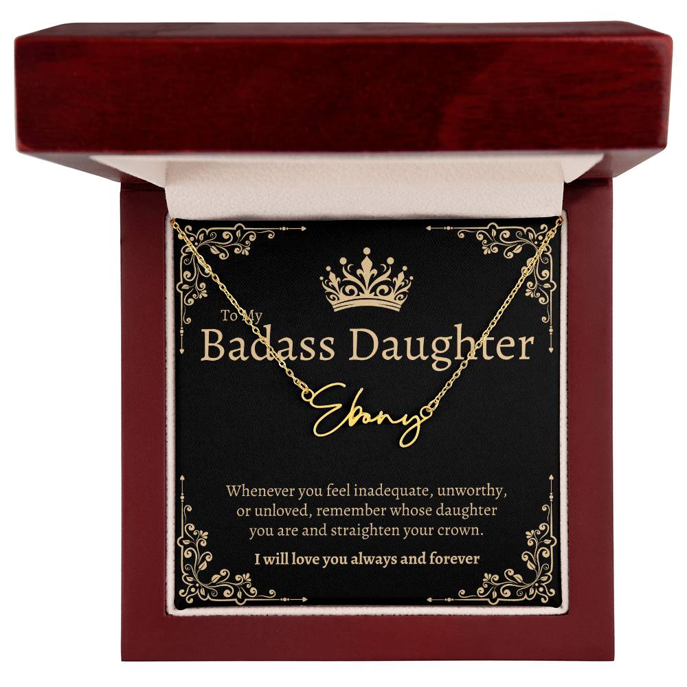 Badass Daughter Name Necklace - GB