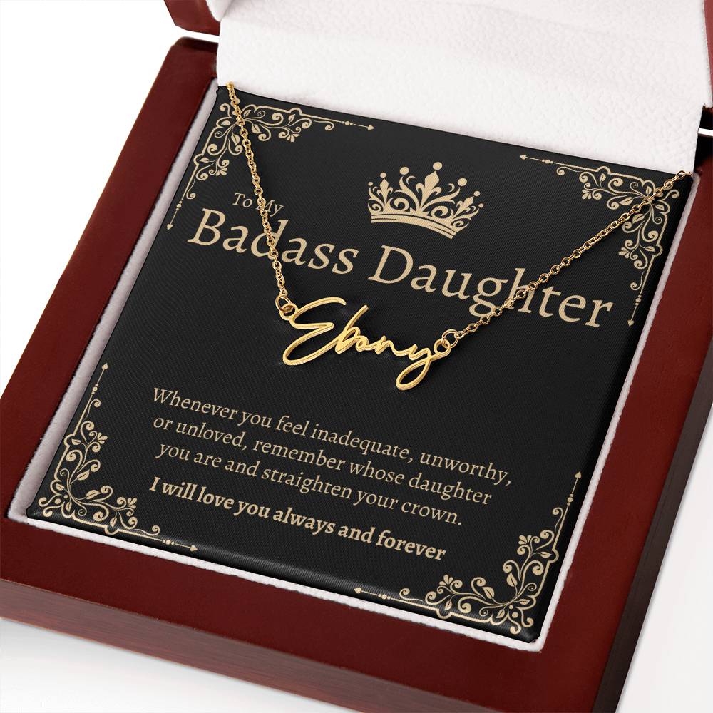 Badass Daughter Name Necklace - GB