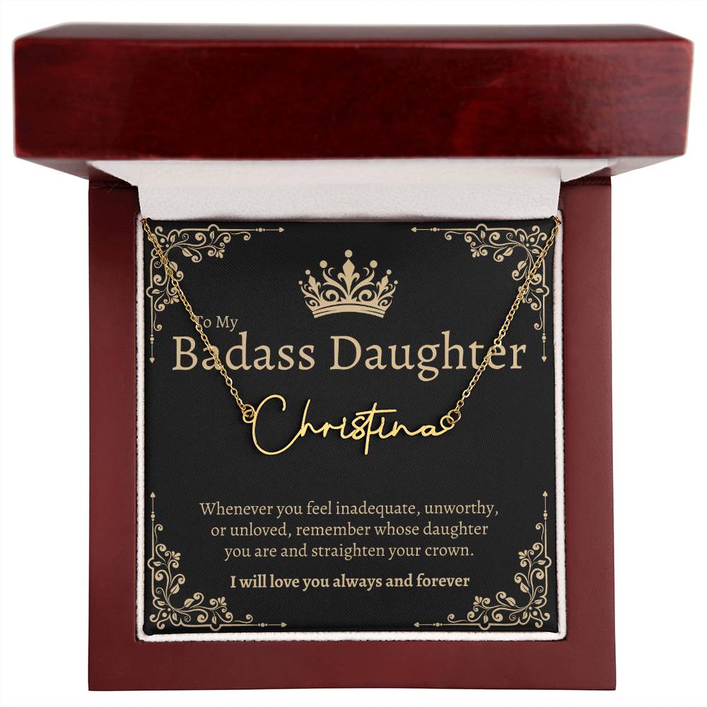 Badass Daughter Name Necklace - GB