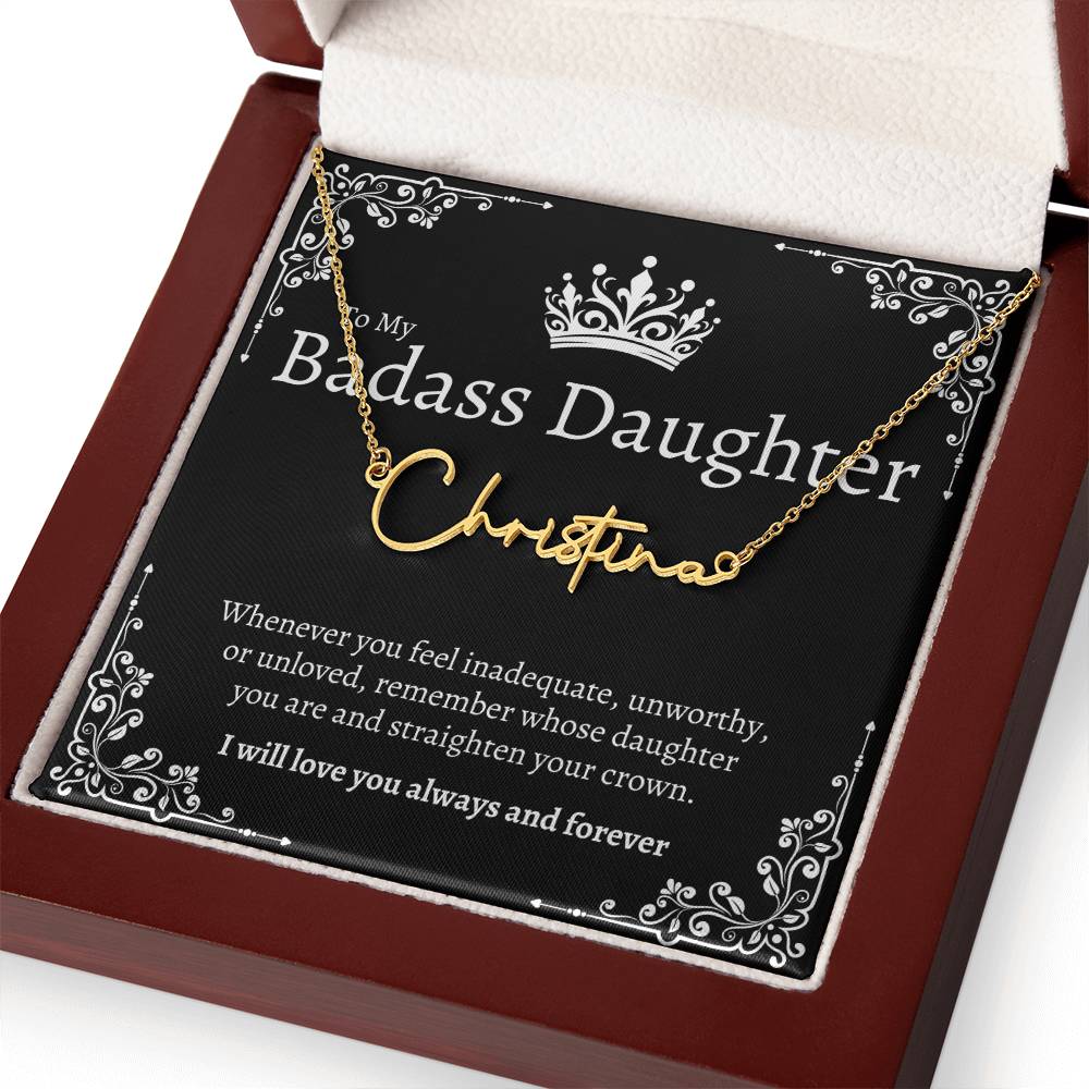 Badass Daughter Name Necklace