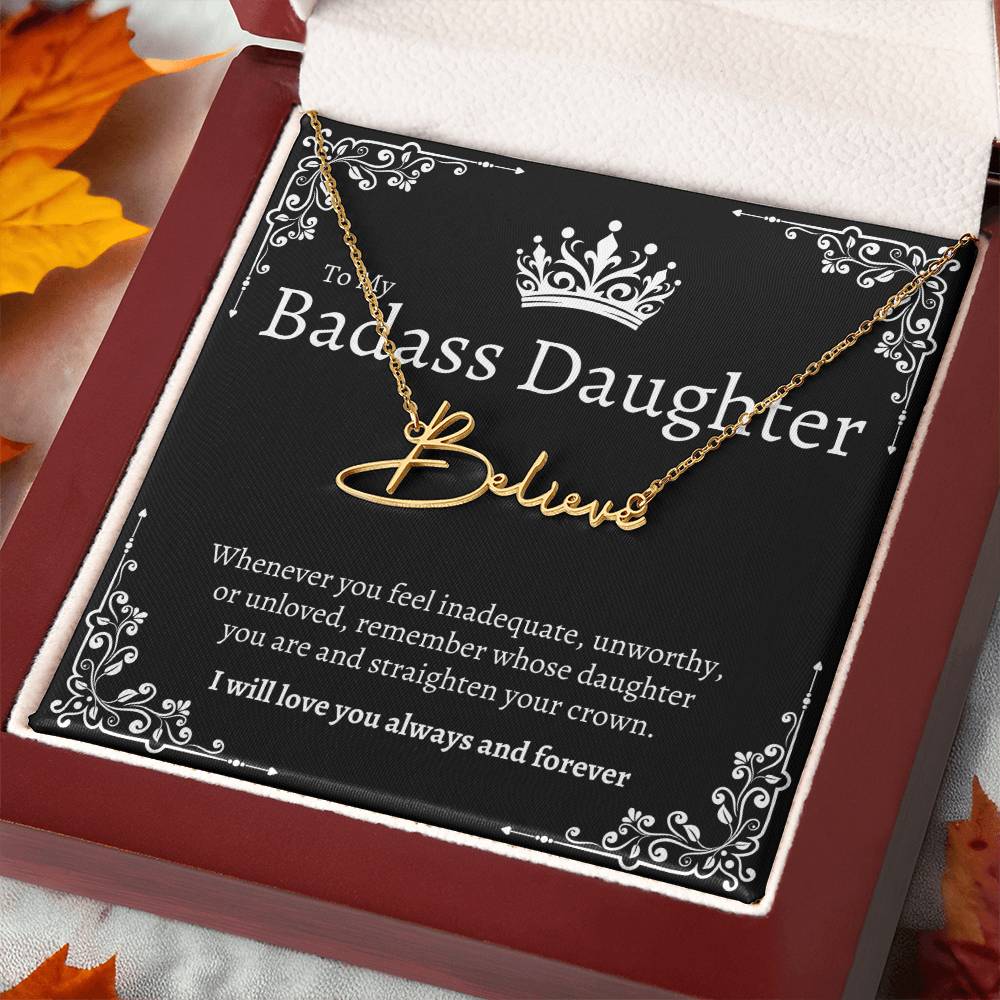 Badass Daughter Name Necklace