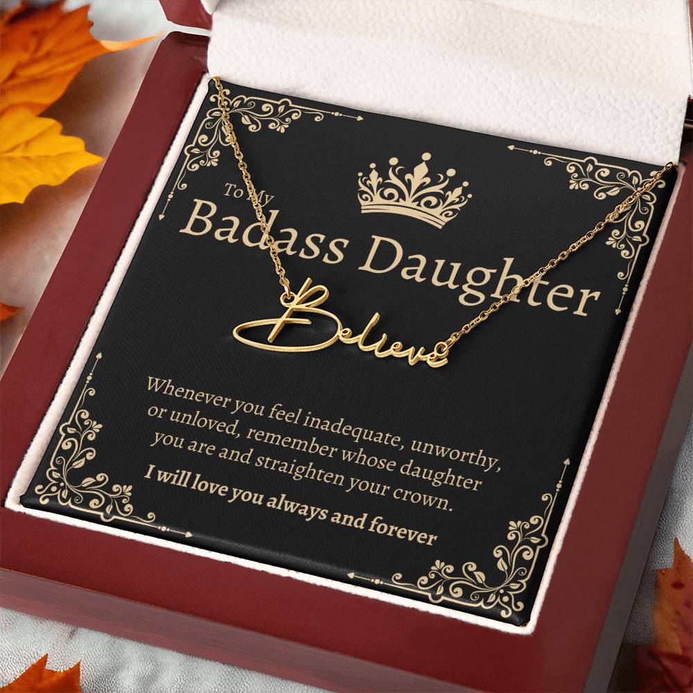 Badass Daughter Name Necklace - GB