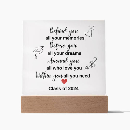 Behind You All Your Memories | Graduation Plaque