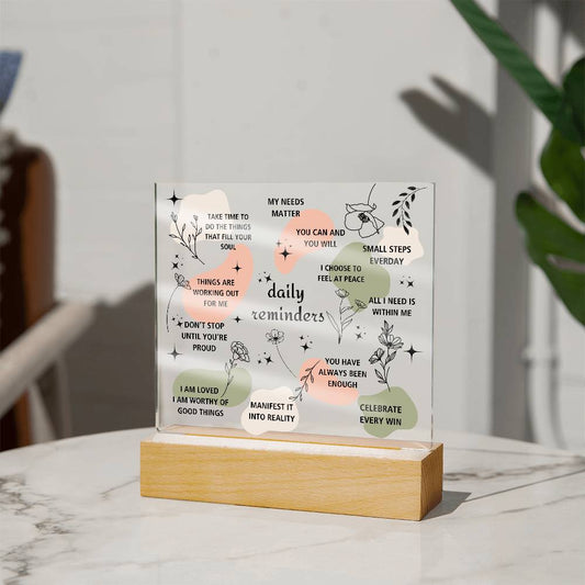 Daily Affirmations Acrylic Plaque