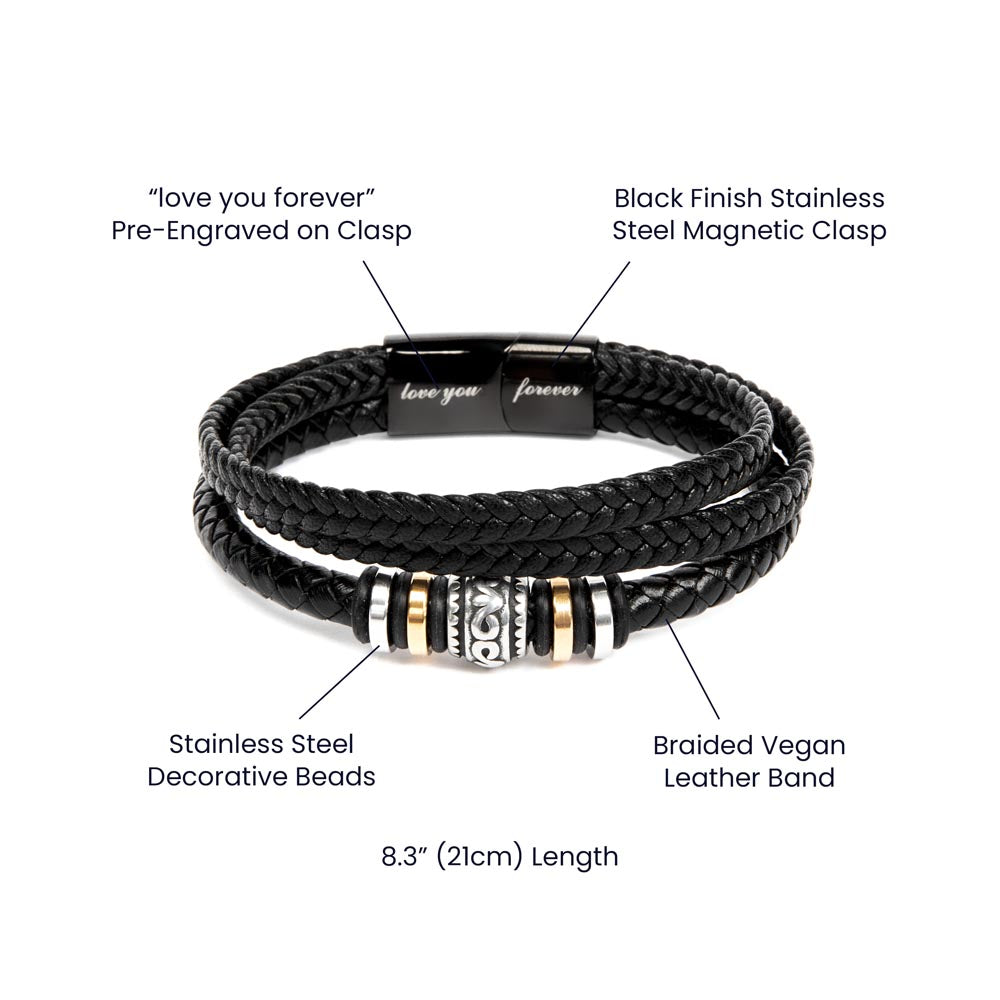 To My Husband The Rock of Our Family - "Love You Forever" Bracelet