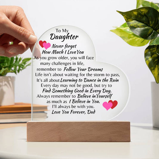 To My Daughter | Love You Forever - Acrylic Plaque