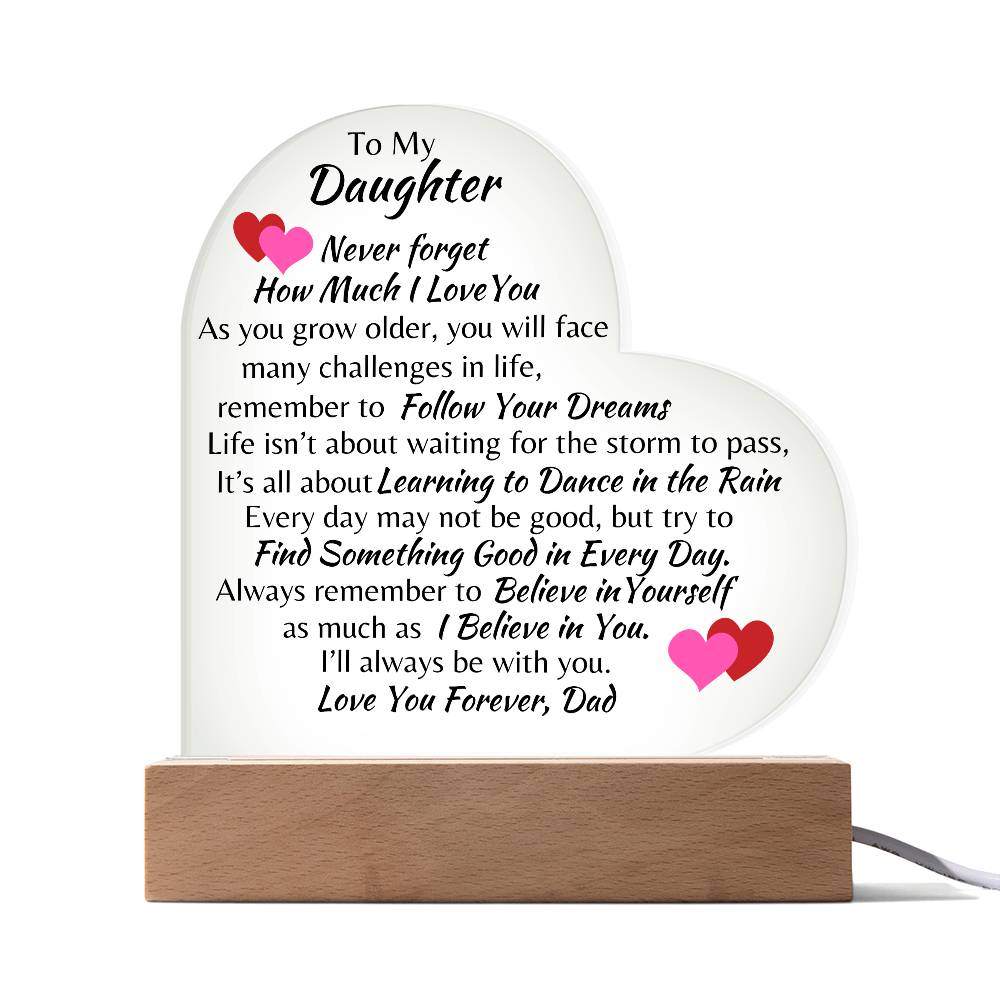 To My Daughter | Love You Forever - Acrylic Plaque