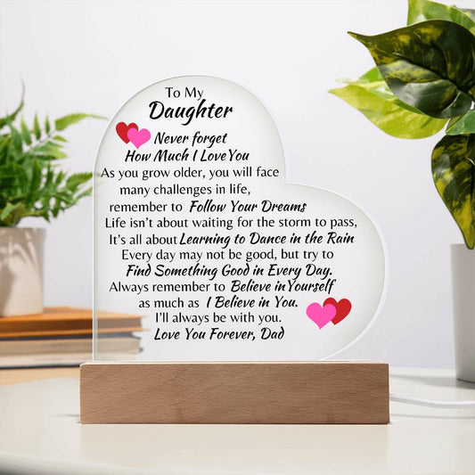 To My Daughter | Love You Forever - Acrylic Plaque