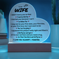 To My Wife | I Want to Be Your Everything - Acrylic Plaque